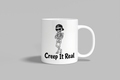 Creep It Real funny mug, white 11oz ceramic novelty gift, front view