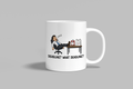 Deadline? What Deadline? funny mug, white 11oz ceramic novelty gift, front view