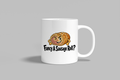 Fancy A Sausage Roll? funny mug, white 11oz ceramic novelty gift, front view