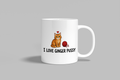 I Love Ginger Pussy funny mug, white 11oz ceramic novelty gift, front view