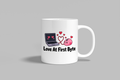 Love At First Byte funny mug, white 11oz ceramic novelty gift, front view