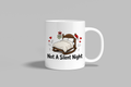 Not A Silent Night funny mug, white 11oz ceramic novelty gift, front view