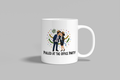 Pulled At The Office Party funny mug, white 11oz ceramic novelty gift, front view