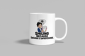 Smiling Because Swearing Is Unprofessional funny mug, white 11oz ceramic novelty gift, front view