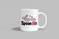 Spoon Me funny mug, white 11oz ceramic novelty gift, front view