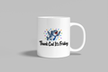 Thank Cod It's Friday funny mug, white 11oz ceramic novelty gift, front view