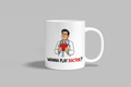 Wanna Play Doctor? funny mug, white 11oz ceramic novelty gift, front view